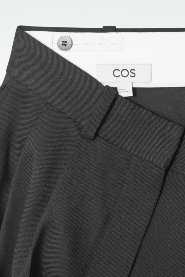 COS SLIM TAILORED WOOL-BLEND PANTS BLACK Cheap