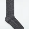 COS SPECKLED RIBBED-KNIT SOCKS GRAY Best