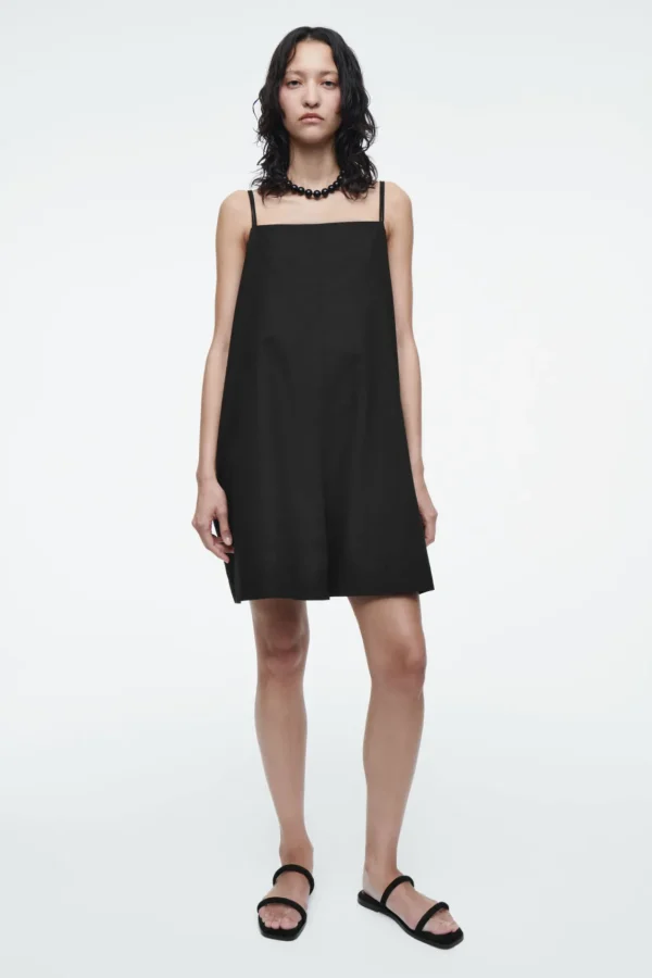 COS SQUARE-NECK ROMPER BLACK Best