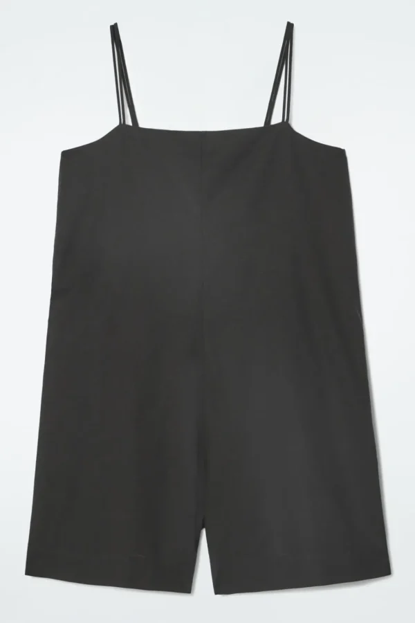 COS SQUARE-NECK ROMPER BLACK Best