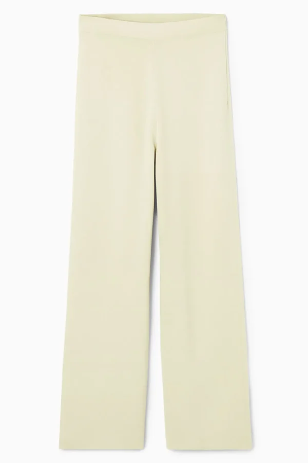 COS STRAIGHT-LEG KNITTED PANTS BEIGE Flash Sale