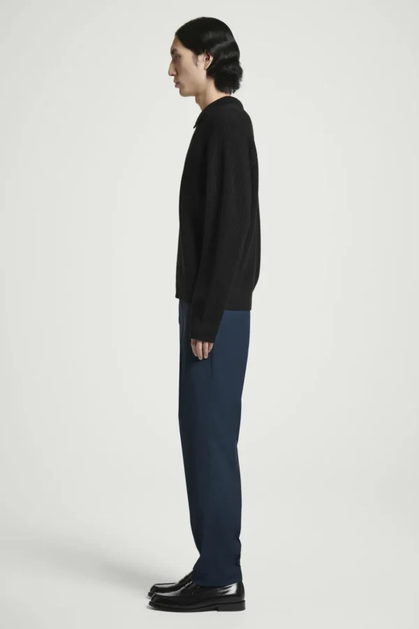 COS STRAIGHT-LEG WOOL PANTS - REGULAR NAVY Hot