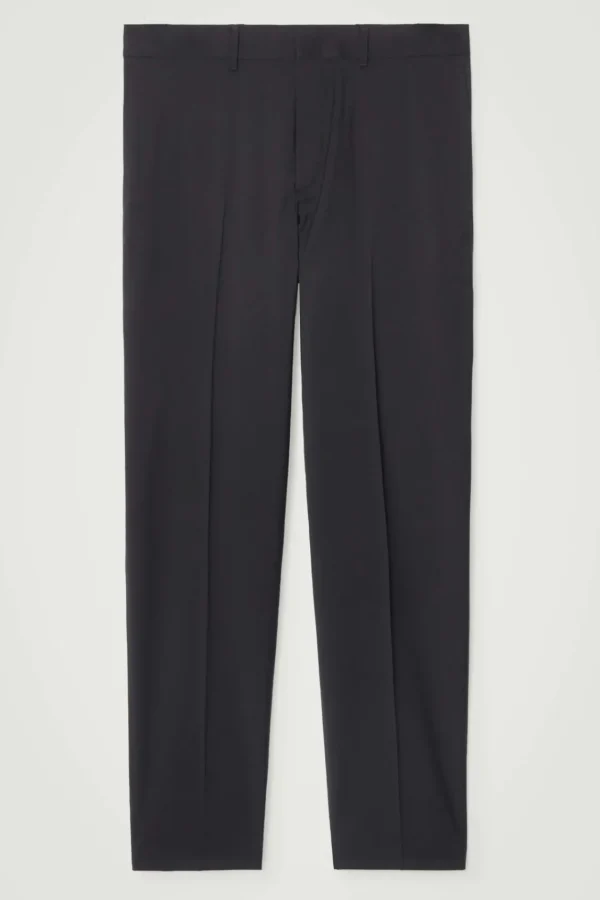 COS STRAIGHT-LEG WOOL PANTS - REGULAR BLACK Best Sale