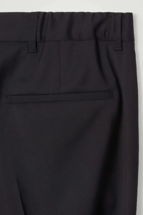 COS STRAIGHT-LEG WOOL PANTS - REGULAR BLACK Best Sale