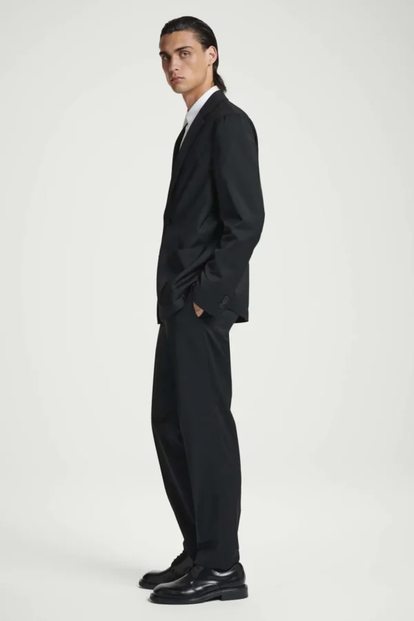 COS STRAIGHT-LEG WOOL PANTS - REGULAR BLACK Best Sale