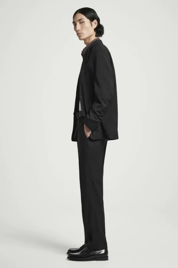 COS STRAIGHT-LEG WOOL PANTS - REGULAR BLACK Best Sale