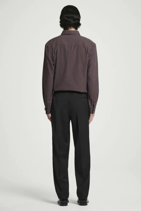 COS STRAIGHT-LEG WOOL PANTS - REGULAR BLACK Best Sale