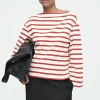 COS STRIPED BOAT-NECK TOP RED / STRIPED Flash Sale