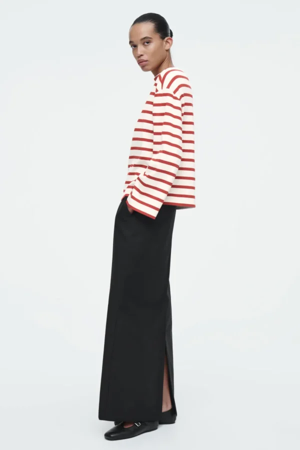 COS STRIPED BOAT-NECK TOP RED / STRIPED Flash Sale