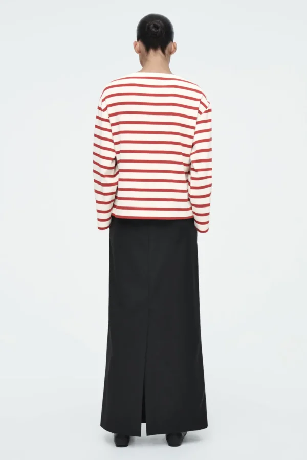 COS STRIPED BOAT-NECK TOP RED / STRIPED Flash Sale