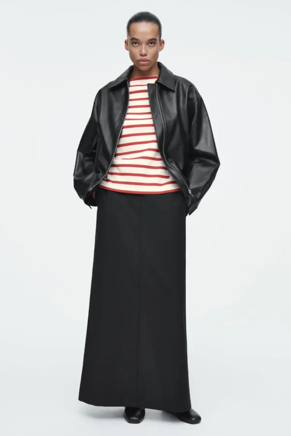 COS STRIPED BOAT-NECK TOP RED / STRIPED Flash Sale