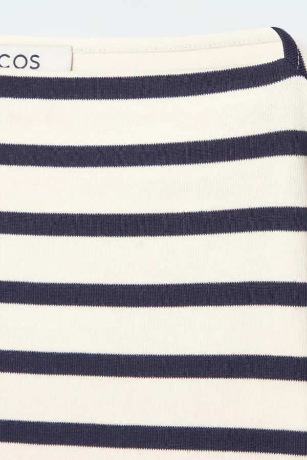 COS STRIPED BOAT-NECK TOP NAVY / STRIPED Best