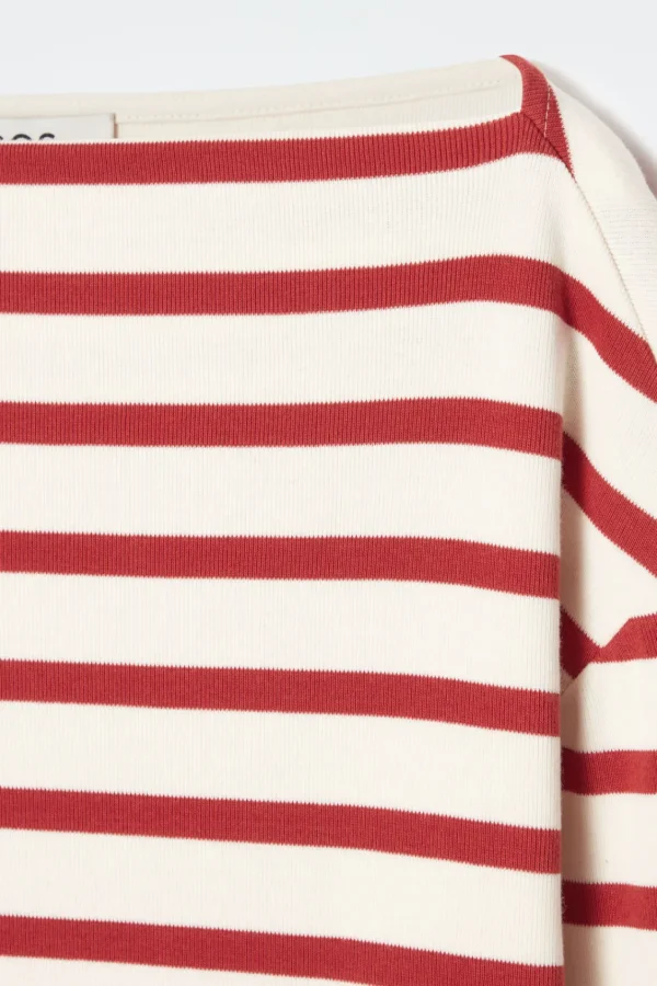 COS STRIPED BOAT-NECK TOP RED / STRIPED Flash Sale