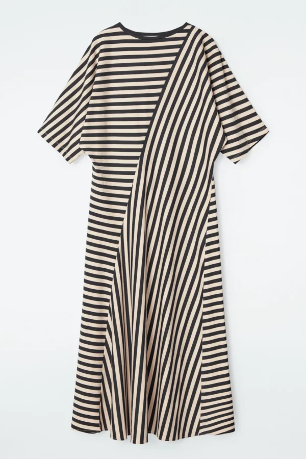 COS STRIPED JERSEY MIDI DRESS BLACK / STRIPED Cheap