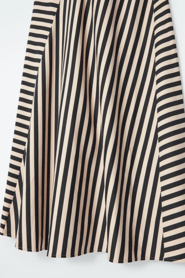 COS STRIPED JERSEY MIDI DRESS BLACK / STRIPED Cheap