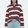 COS STRIPED JERSEY RUGBY SHIRT BURGUNDY / STRIPED Sale