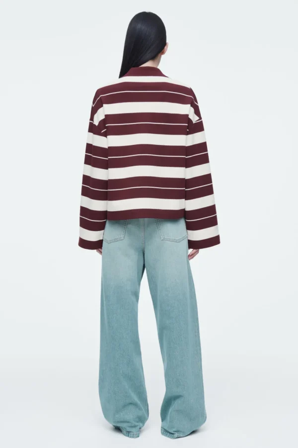 COS STRIPED JERSEY RUGBY SHIRT BURGUNDY / STRIPED Sale