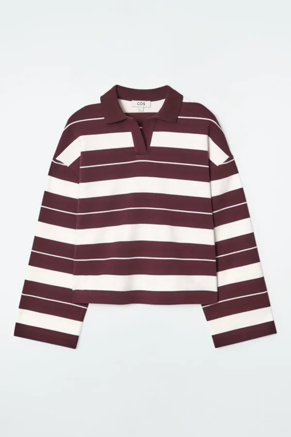 COS STRIPED JERSEY RUGBY SHIRT BURGUNDY / STRIPED Sale