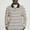 COS STRIPED LONG-SLEEVED POLO SHIRT ECRU / BLACK Sale