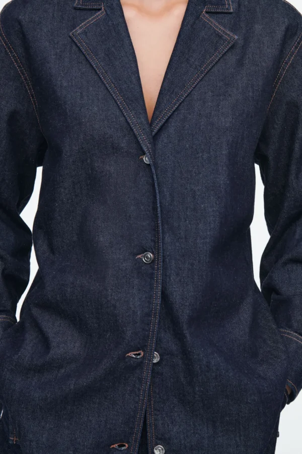 COS TAILORED DENIM SHIRT INDIGO Flash Sale