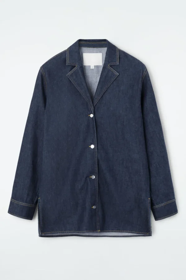 COS TAILORED DENIM SHIRT INDIGO Flash Sale