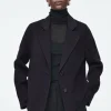 COS TAILORED DOUBLE-FACED WOOL JACKET NAVY Outlet