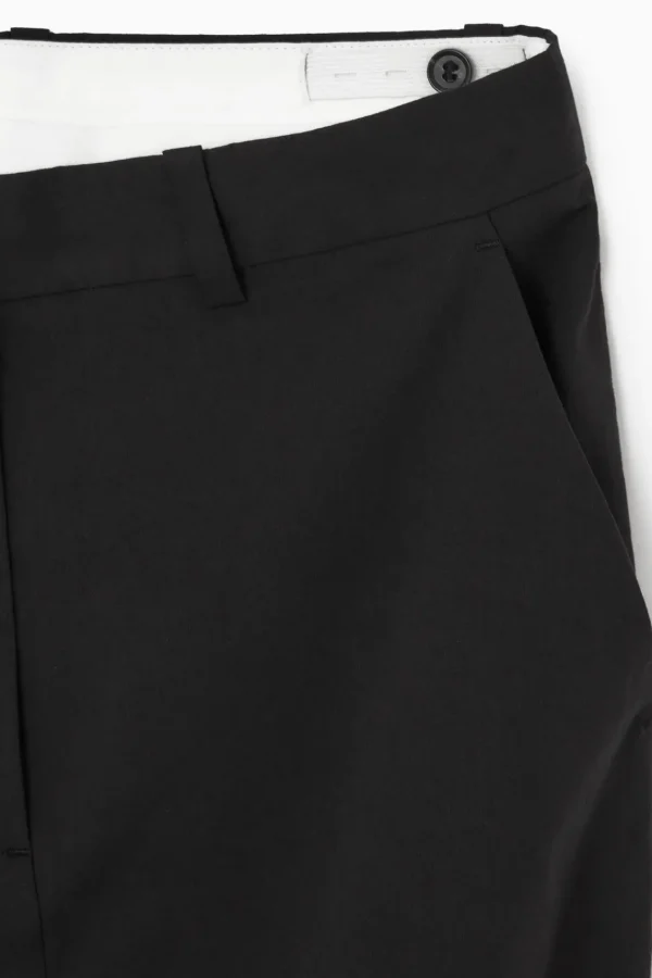 COS TAILORED LINEN-BLEND MAXI SKIRT BLACK Clearance