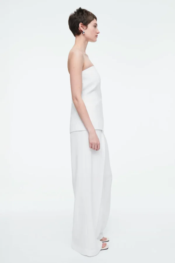 COS TAILORED LINEN-BLEND PANTS WHITE Best Sale