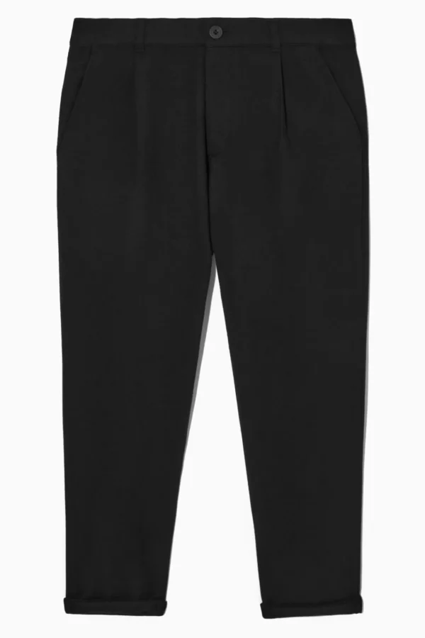 COS TAPERED WOOL CHINOS BLACK Hot