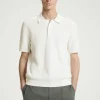 COS TEXTURED KNITTED POLO SHIRT WHITE Fashion