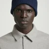 COS TEXTURED WOOL BEANIE NAVY Clearance