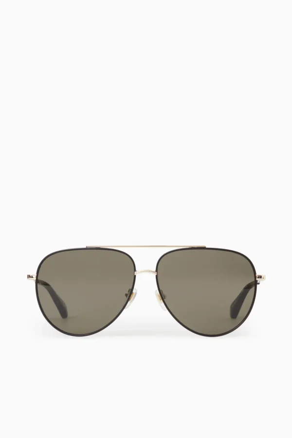 COS THE AVIATOR METAL SUNGLASSES GOLD / BLACK Store