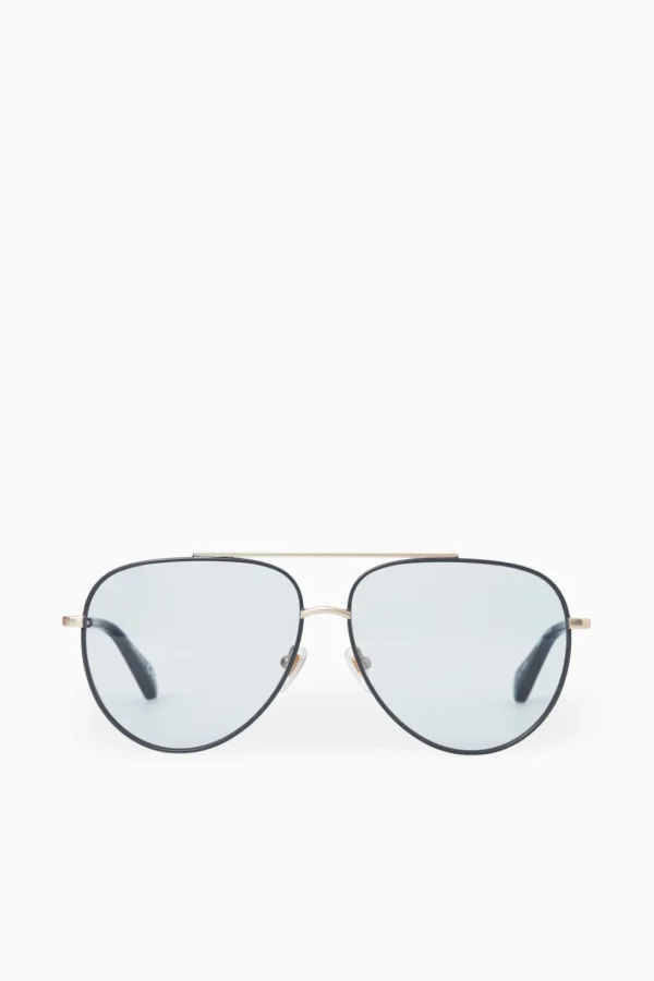 COS THE AVIATOR METAL SUNGLASSES GOLD / BLUE Online