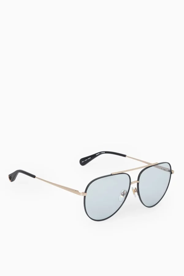 COS THE AVIATOR METAL SUNGLASSES GOLD / BLUE Online