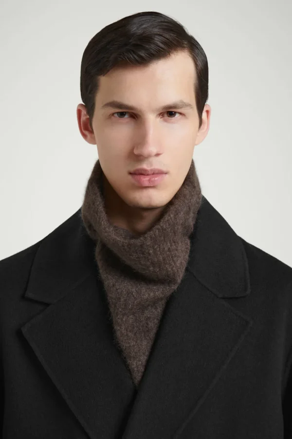 COS THE BRUSHED-CASHMERE FUNNEL NECK WARMER CHOCOLATE Sale