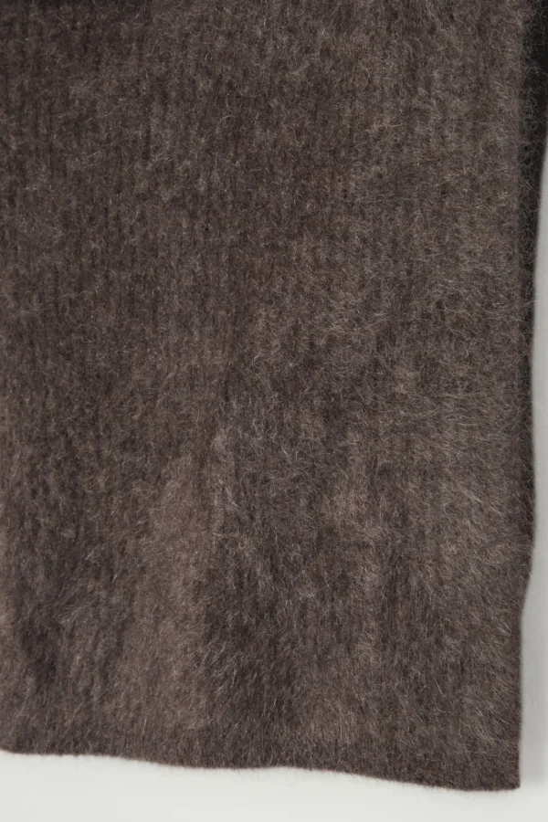 COS THE BRUSHED-CASHMERE FUNNEL NECK WARMER CHOCOLATE Sale