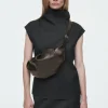 COS THE DRAPED CROSSBODY - LEATHER CHESTNUT Hot