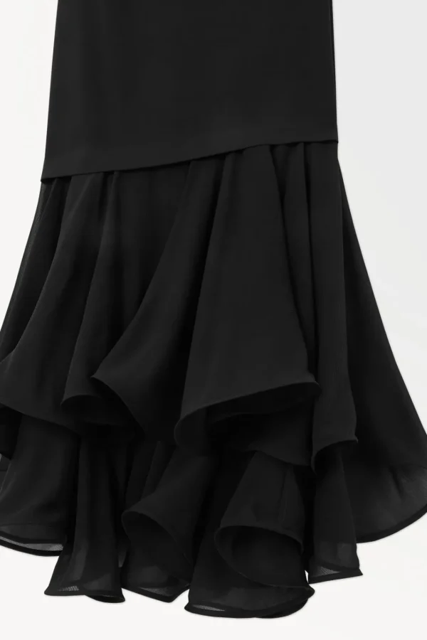 COS THE FISHTAIL BANDEAU MAXI DRESS BLACK Best