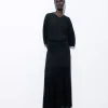 COS THE FLARED KNITTED MAXI SKIRT BLACK Best