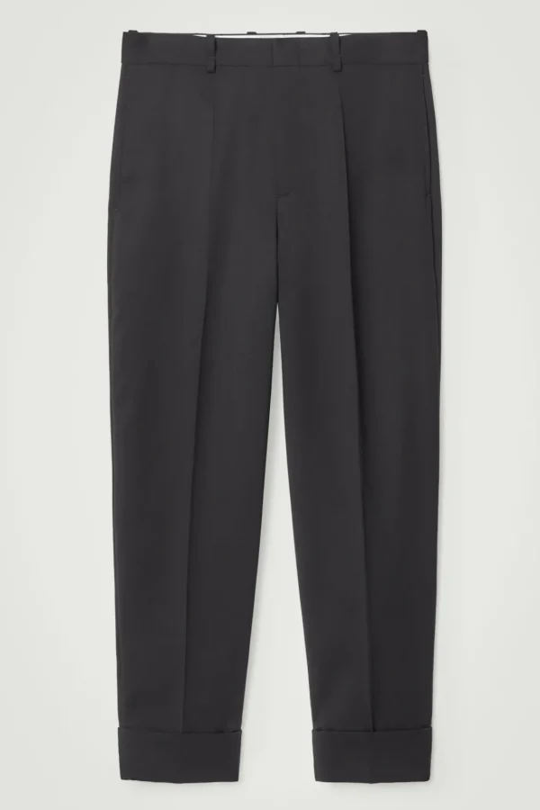 COS THE FOLD-UP TAPERED PANTS CARBON Cheap