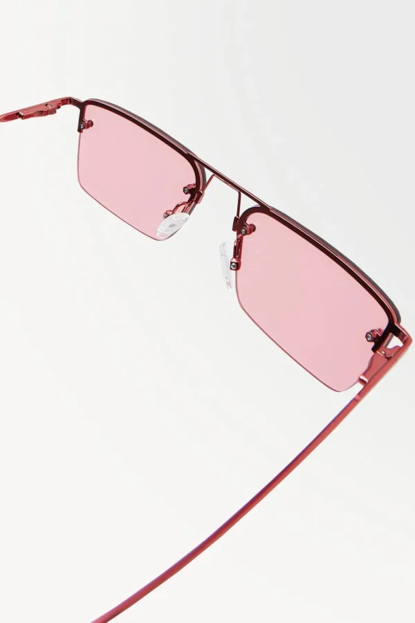 COS THE FRAMELESS SUNGLASSES RED Sale