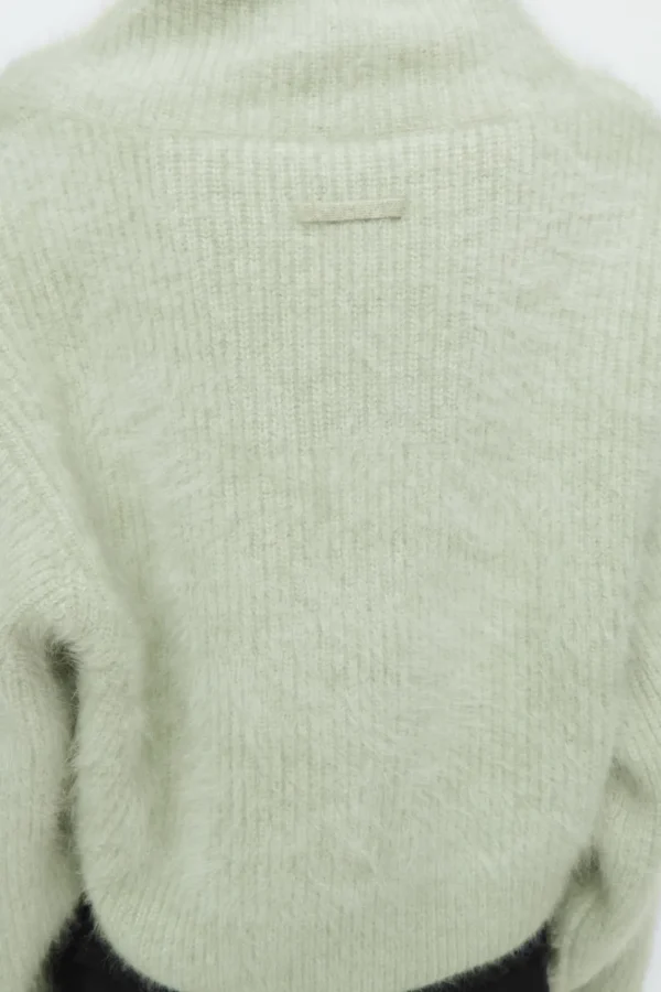 COS THE FUNNEL-NECK BRUSHED-CASHMERE SWEATER PISTACHIO Outlet