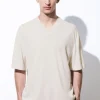 COS THE KNITTED SILK T-SHIRT WHITE Shop