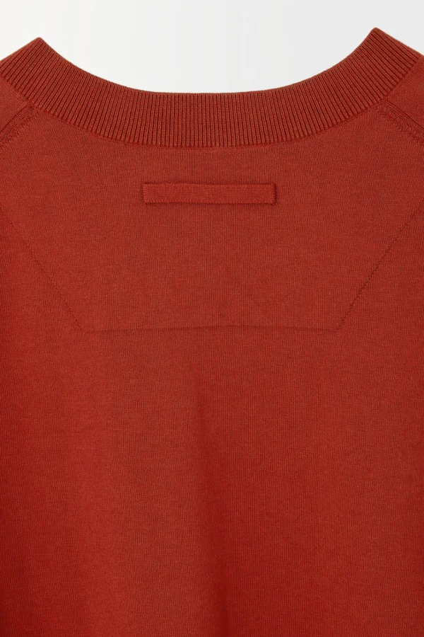 COS THE KNITTED SILK T-SHIRT RUST Shop