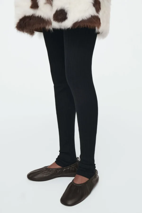 COS THE LONGLINE MERINO WOOL LEGGINGS CARBON Clearance