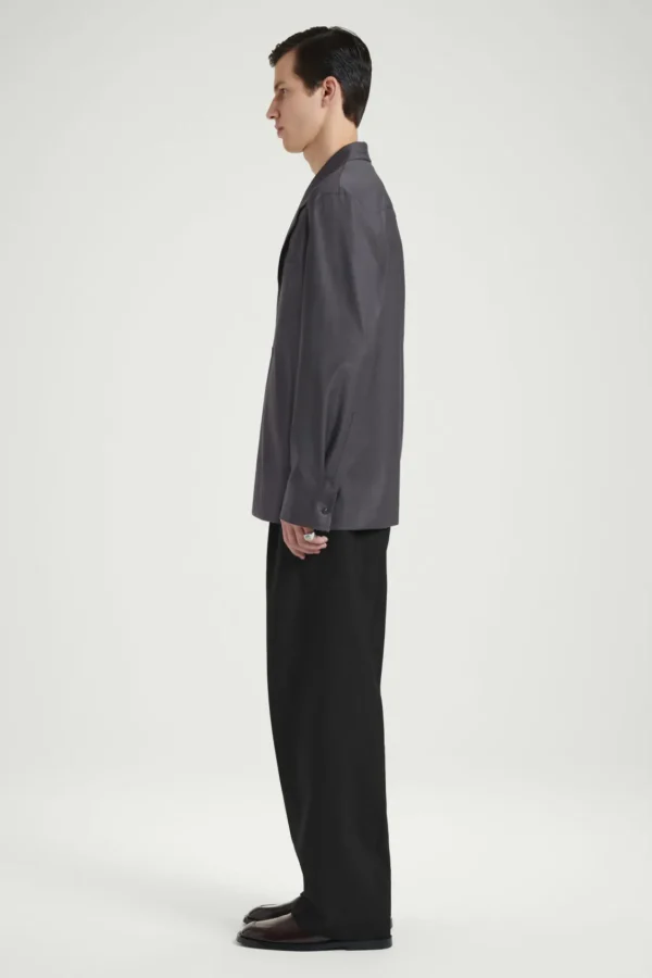 COS THE NOTCH-LAPEL SHIRT GRAPHITE Sale