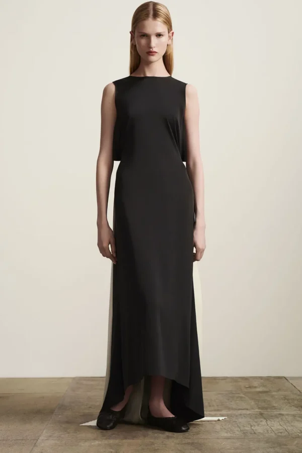 COS THE OPEN-BACK MAXI DRESS CARBON / CHAMPAGNE / PEARL Cheap