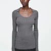 COS THE OPEN-COLLAR MERINO WOOL TOP FOSSIL Clearance