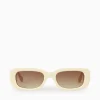 COS THE RECTANGLE ACETATE SUNGLASSES CREAM / PINK Sale