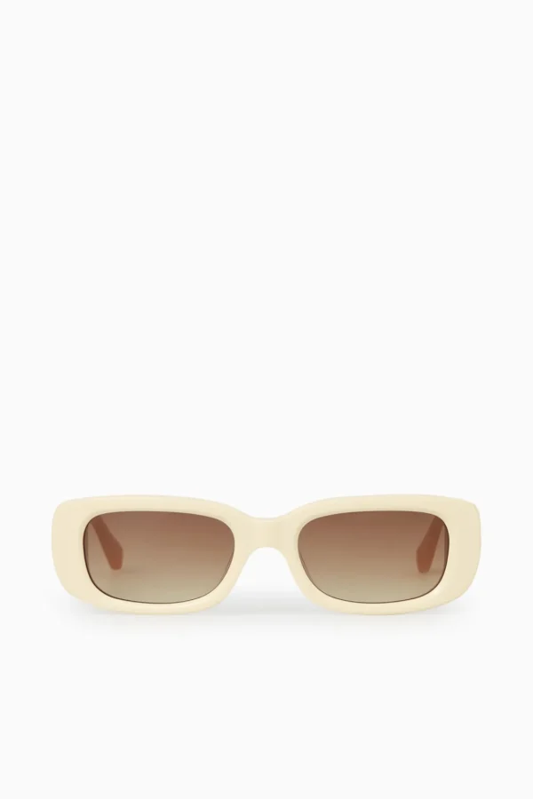 COS THE RECTANGLE ACETATE SUNGLASSES CREAM / PINK Sale